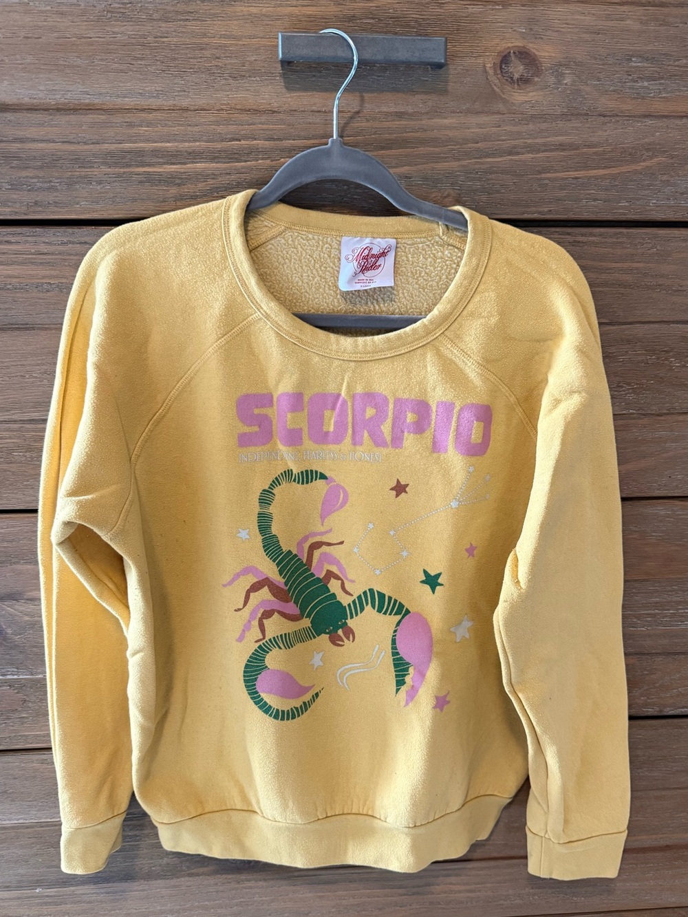 Midnight Rider Yellow Scorpio Graphic Crewneck